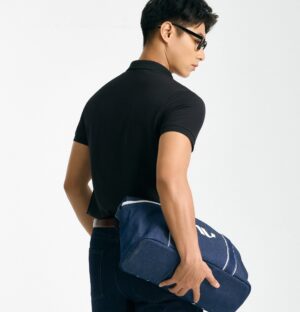 Alternative view of Áo Polo Dệt Kim Tay Ngắn Kẻ Sọc Ngang Form Loose